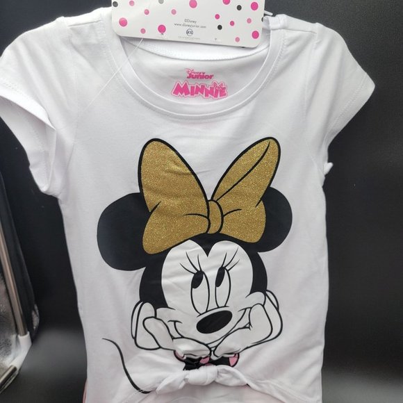 Disney Junior Outfit Set 4T Minnie Mouse 4 Pc Shirt Pants Clothing - Picture 5 of 6
